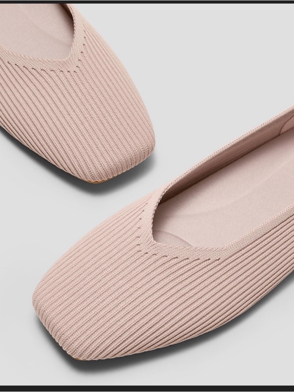 Vivaia Ribbed Knit Ballet Flats — Dusty Rose